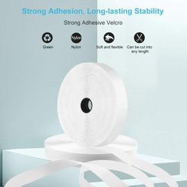 POOPHUNS Klettband Selbstklebend 8M Extra Stark, Doppelseitig Klebende mit Klettverschluss 20mm Breit Selbstklebendes Klebepad Flauschband und Hakenband