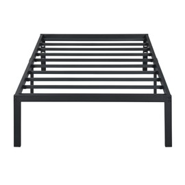 PrimaSleep Platform 14 inch Dura Metal Steel Slate Bed Frame/Noise Free, Twin, Black