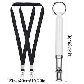 Pack of 2 Dog Whistles, Ultrasonic Dog Whistle, Professional Ultrasonic Whistle, Dog Whistle with Lanyard, Adjustable High Frequency Dog Accessories, Dog Whistle Recall for Dog Training (White and