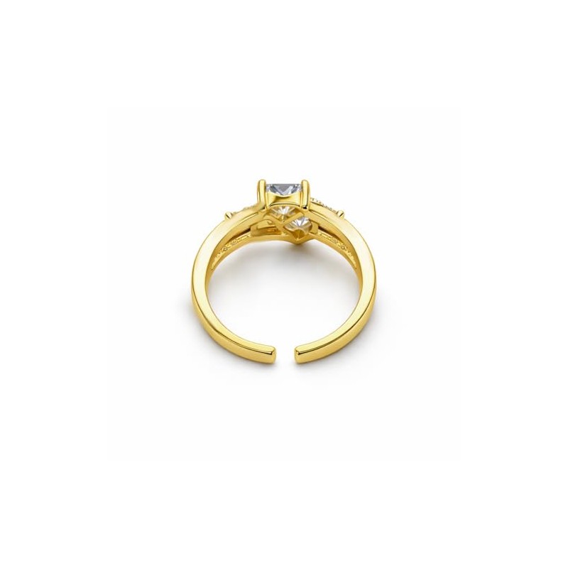 VENUS Anillos Compromiso Promesa Baño Oro 18k Ajustables, Mujer, Pareja,