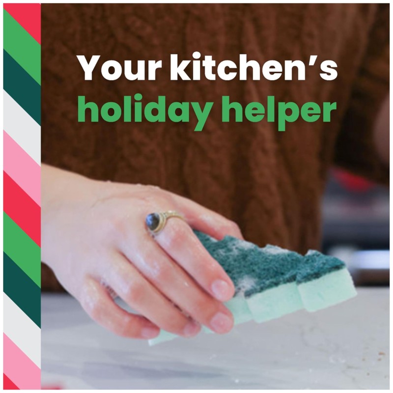 Scotch-Brite Modern Merry Tree Shape Scrub Sponge 1 Pack