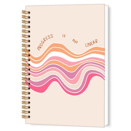 TWRVI Mental Health Spiral Notebook, Mental Health Journal for Women, Positive College Ruled Notebook Journal for School Office Supplies, ProgressIs NoteLinear Journaling Notebooks 5.5"X8.3" 164 Pages