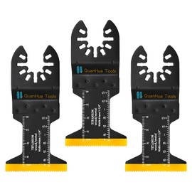SUZEYEN Titanium Oscillating Multi-Tool Blades, Extra-Long Reach (3-Pack) – Premium, Durable Blades for Cutting Metal, Nails, Screws, Wood & Plastic