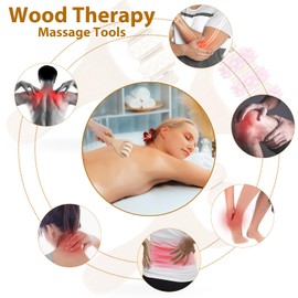 3 Stück Holz Massageroller, Rückenmuskel-Roller, Manuelle Holztherapie-Massagewerkzeuge,Massagegerät mit Griff Faszienrolle, zur Entspannung von Rücken, Bein, Händen, Ganzkörpermuskulatur