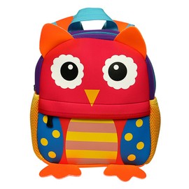 Sumnacon School Bag Nursery Cute School Bag Giraffe Figure Bag Neoprene Bag for Kids Primary School Nursery 33cm x 26cm x 10cm (Large, 3-7 Years), red