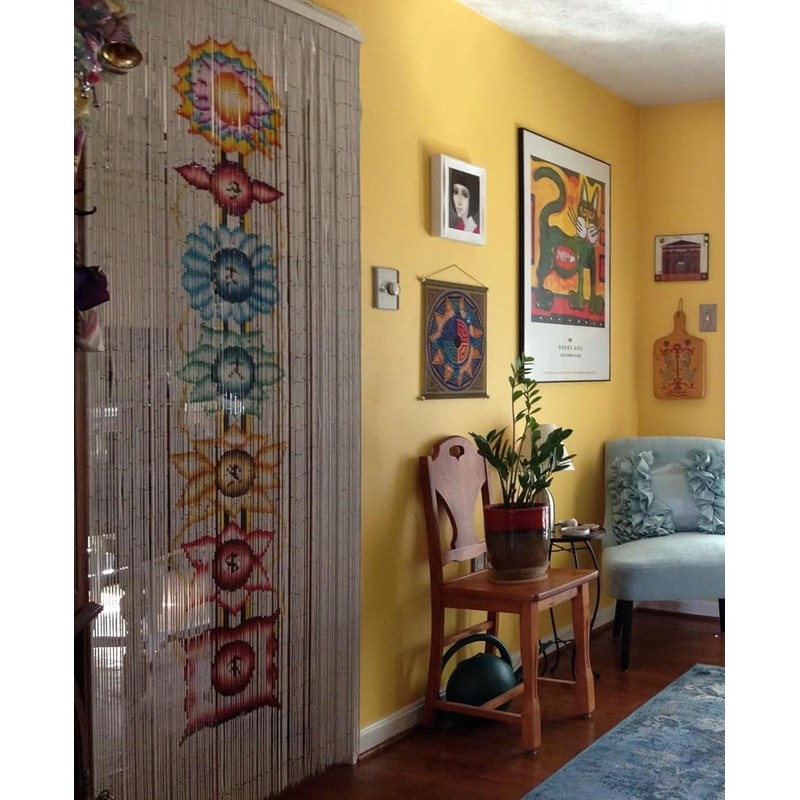 ABeadedCurtain 125 String Chakra Beaded Curtain 38% More Strands Handmade
