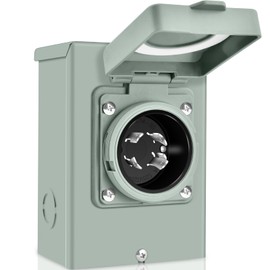 PAULINN 30A Generator Power Inlet Box NEMA 3R Generator Outlet Box for Outdoor Receptacle, 4 Prone, PB30, L14-30P, 125/250 Volt, 7500W 30 Amp Generator Transfer Switch, Weatherproof, ETL Listed