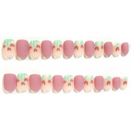 For The Love Of Tulips Matte Extra Short Square Press On Nails - 24 Pieces - Artificial Nail Kit