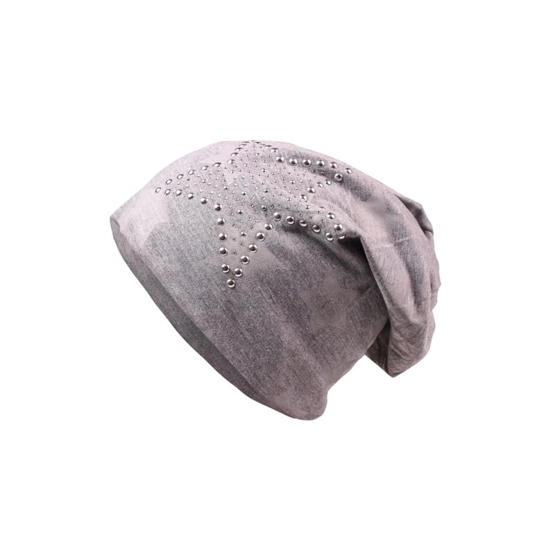 Glamexx24 Women's Long Beanie Hat Star Pattern Lightweight Jersey Hat