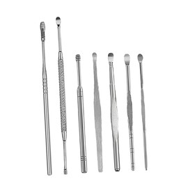 Ipetboom 1 Set Ear Cleaning Tools Durable Stainless Steel Ear Wax Removal Kit for Home and Travel Silver