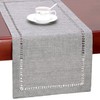 Dremisland Linens Farmhouse Table Runner Handmade Hemstitch Grey Table Runner
