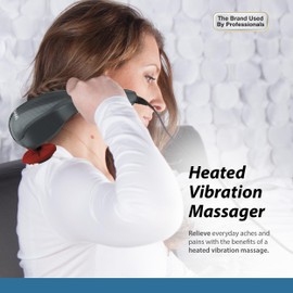 Wahl Heat Therapy Corded Vibratory Therapeutic Body Massager, Heated Handheld Massage Tool with Two Speeds, Relieve Neck, Shoulder, Muscle, Leg & Back Pain, Model 4196-1201