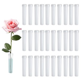 XQMMGO Pack of 30 Test Tubes for Flowers, Water Tubes for Flowers, Test Tube Vase, Test Tubes Plastic, Flower Tubes Plastic, Restaurants, Cafés