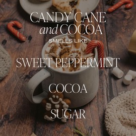 Sweet Water Decor Candy Cane and Cocoa Candle | Peppermint and Cocoa Candles Scented Soy Candles for Home | Christmas Candle Gold Foil Pattern 9oz Clear Jar, 40 Hour Burn Time, Made in the USA