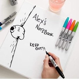Sharpie Marcadores Permanentes, Punta Fina, Negro, 4 Piezas, 1812757