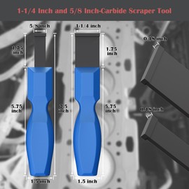 Carbide Scraper, Super Carbide Gasket Scraper for Metal and Automotive, 1-1/4 Inch and 5/8 Inch Carbide Scraper Set (Blue 2-Piece)