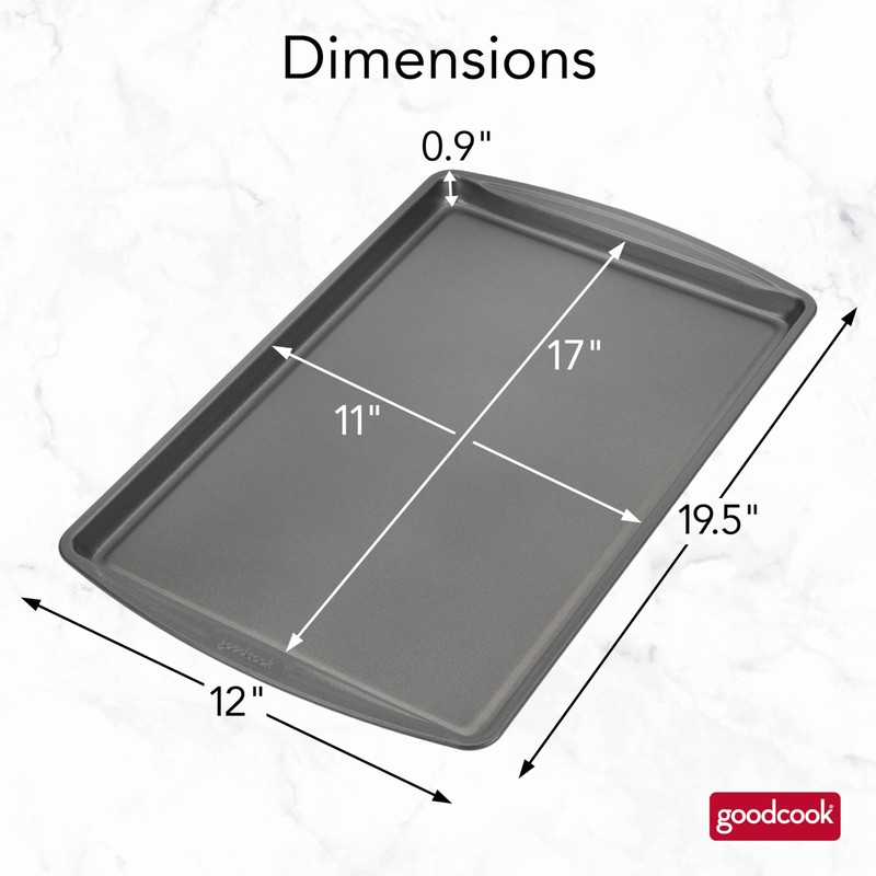 GoodCook Everyday Nonstick Steel Baking Sheet, 17" x 11", Gray,