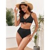 ZAFUL Womens High Waisted Bikini Set Tie Knot High Rise