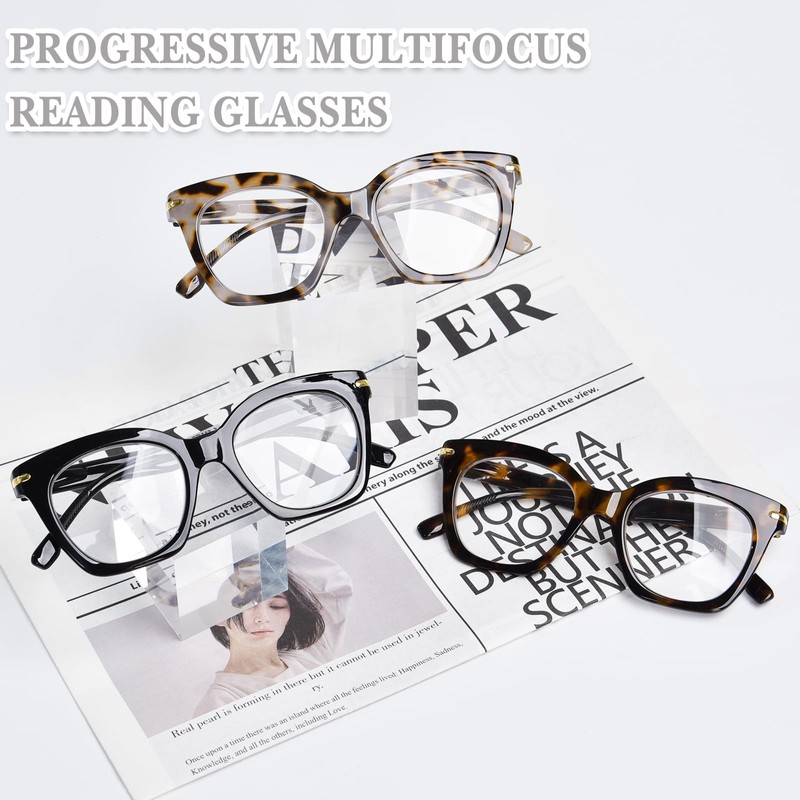 OPTOFENDY Progressive Multifocal Reading Glasses for Women, Oversized Blue Light