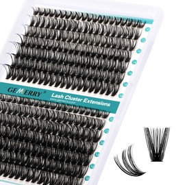 Individual Eyelashes, 40D/50D DIY Cluster Eyelashes, 0.07 D Curl, 10-18 Mix, Individual Eyelash Extensions, Volume Eyelash Clusters at Home, GEMERRY Eyelashes (40D+50D-0.07D-10-18 mm)