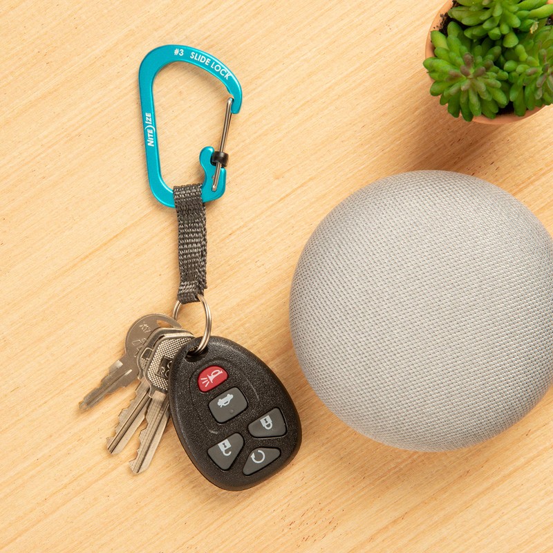 Nite Ize SlideLock Key Ring, Aluminum Locking Carabiner Key Chain