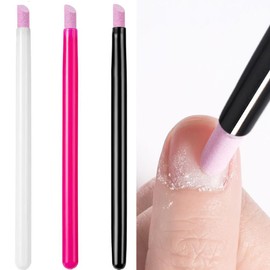 Forahome Stone Pusher Set of 3 Easy to Use, Pen Type, Cuticle Pusher for Cuticle Treatment, Detailing, Sanding, Ceramic Pusher, Cuticle Treatment, Nail Cuticle Care Tool, Convenient to Carry (3 Color Set)