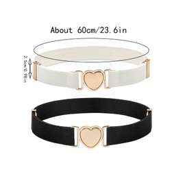 DUOHERESHUI Pack of 2 Girls' Belts, Children's Belt, Elastic Belt for Toddlers, Children, Elastic Belt, Fashionable, Girls' Elastic Waist Belt, Cute, Adjustable Heart Belt, a
