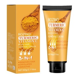 Turmeric + Vitamin C Hair Removal Cream, Facial Moisturizing Cream for Women, Upper Lip Remover Cream,Gentle Depilatory Cream, Painless, Non-Irritant for Sensitive Skin, For Intimate Area, Arms, Legs,