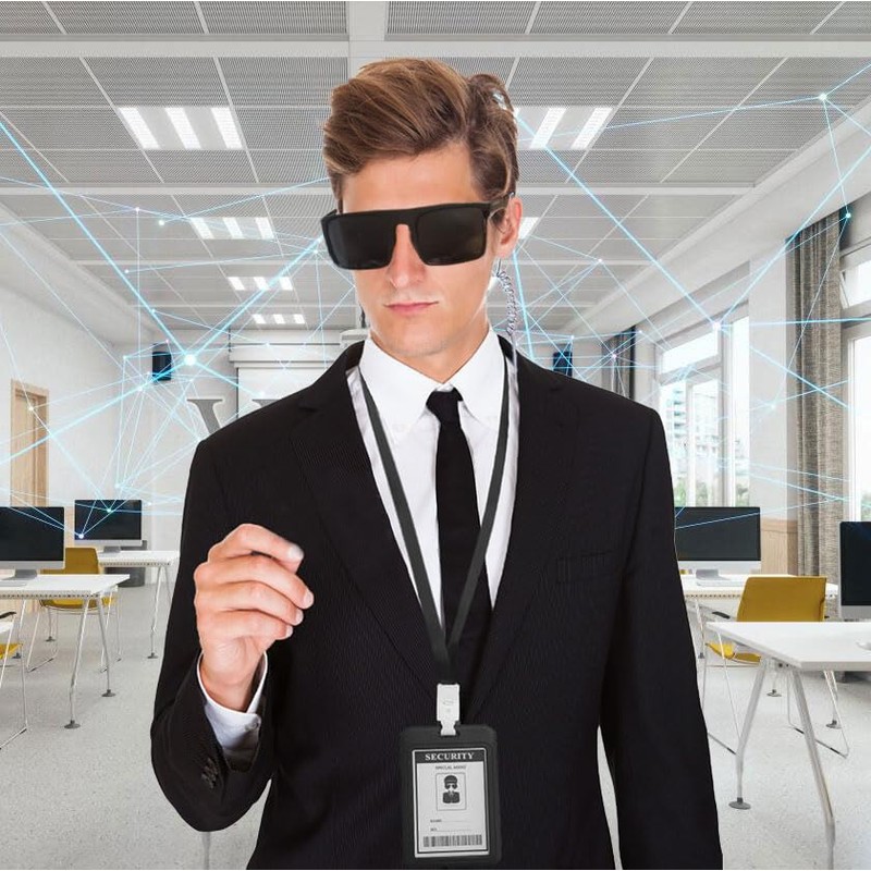 Agent Costume Set Secret Security Service Accessories Kit Includes Zipper
