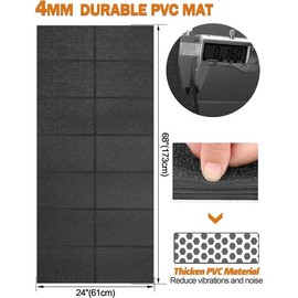 Exercise Equipment Mat 24" x 68" Foldable Treadmill Bike Mat for Carpet Hardwood Floors Walking Pad Mat for Exercise Gym Equipment Rowing Machine Stationary Indoor Bike Trainer Mat Non Slip - Color: black