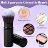 2 Pcs Retractable Kabuki Brush Set, Portable Travel Blush Brush,
