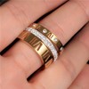 Jarlinwel Stainless Steel CZ Zirconia Roman Numeral Ring For Women