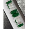Handmade 🤍 CUSTOM Hard Gel Press On Nails, GREEN BLING