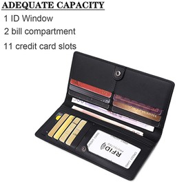 LZSXDWXY Ultra Slim Thin Leather RFID Blocking Credit Card Holder Bifold Clutch Wallets for Women