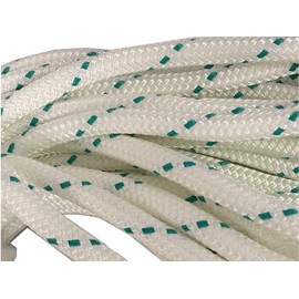 Yacht Braid Polyester Rope 7/16 inch, White Teal (100 ft. Hank)