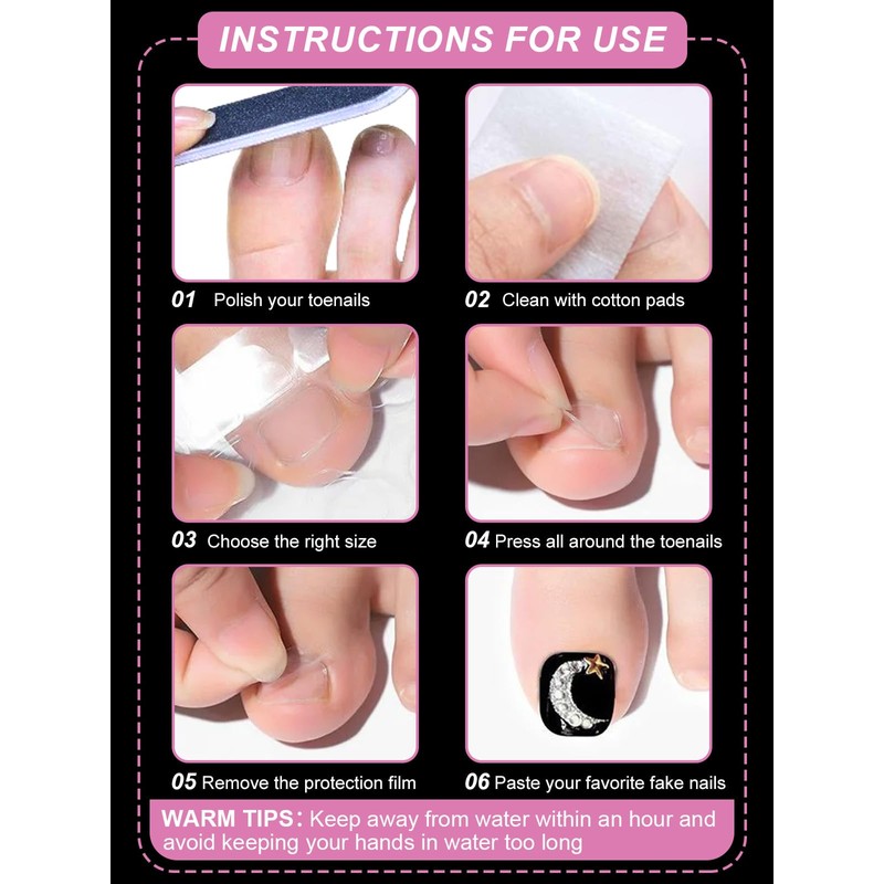 336PCS Nail Adhesive Tabs for Toe, EBANKU Waterproof Breathable Toenail