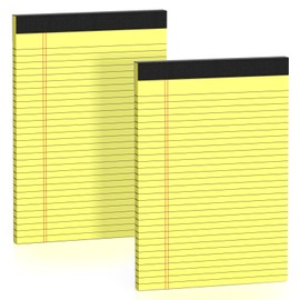 Yellow Legal Pads 8.5 x 11 Note Pads Wide Ruled 2 Pack, Notepad 8.5 x 11 Inch Canary Yellow Paper 21lb Micro Perforated Writing Pads, 30 Sheets per Legal Note Pad Ideal for Office, Home, School