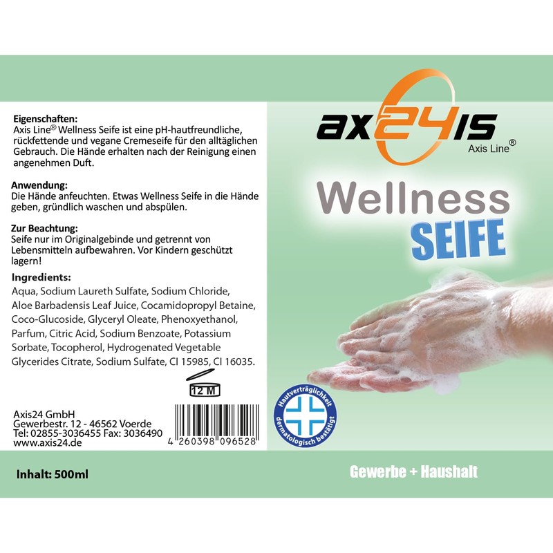 Axis Line Wellness Liquid Soap in Dispenser, 500 ml, pH