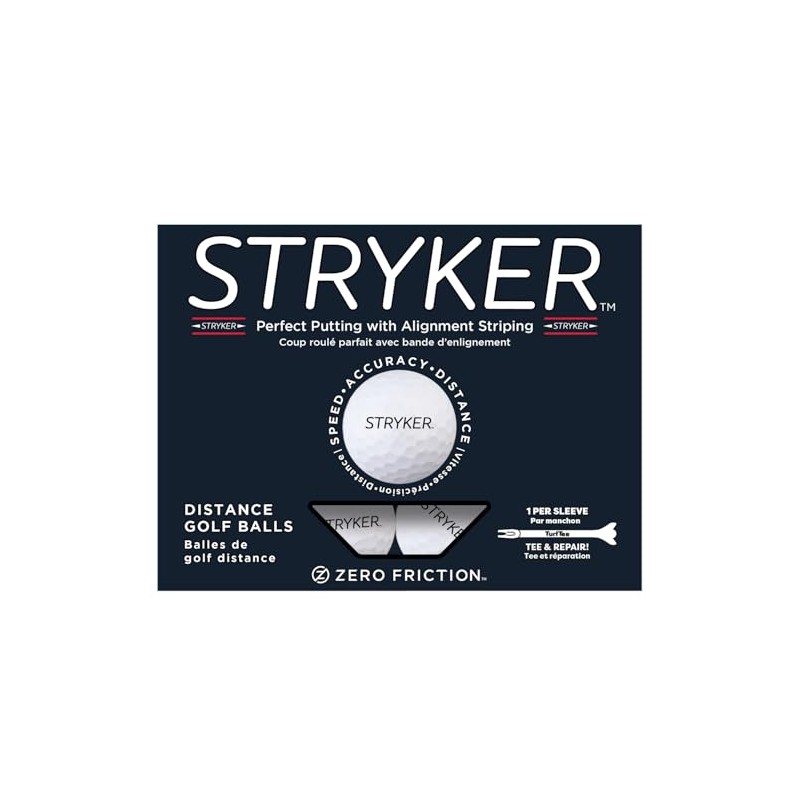Zero Friction Stryker Golf Balls, One Dozen