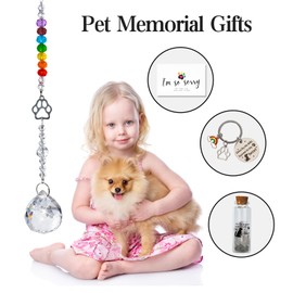 Sortnic Dog Memorial Gifts for Loss of Dog, Loss of Dog Sympathy Gift, Dog Memorial Suncatcher with Pet Memorial Keychain, Pet hair Bottle Keepsake, Rainbow Bridge Pet Paw Print Kit, Bereavement Gifts