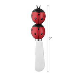 Supreme Housewares Ladybug Cheese Spreaders, Hand-Painted Resin Handles with Stainless Steel Blades for Spreading Cream Cheese, Butter, Jam, or Sandwich, Set of 4