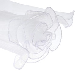 Flower Wrapping Mesh Paper,White Floral Wrapping Paper,Waterproof Mesh Flower Bouquet Wrap with Ribbon and Pearl Edge,Translucent Wrinkled Packaging Paper for DIY Crafts,Florist Supplies for Bouquets