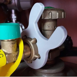 Gas Key for Patio Heater, Gas Heater, Gas Cannon, Heater, Gas Grill, Motorhome, Caravan, Camping, Pressure Regulator, Pressure Regulator (Union Nut 5 Wings, Grey, 1)