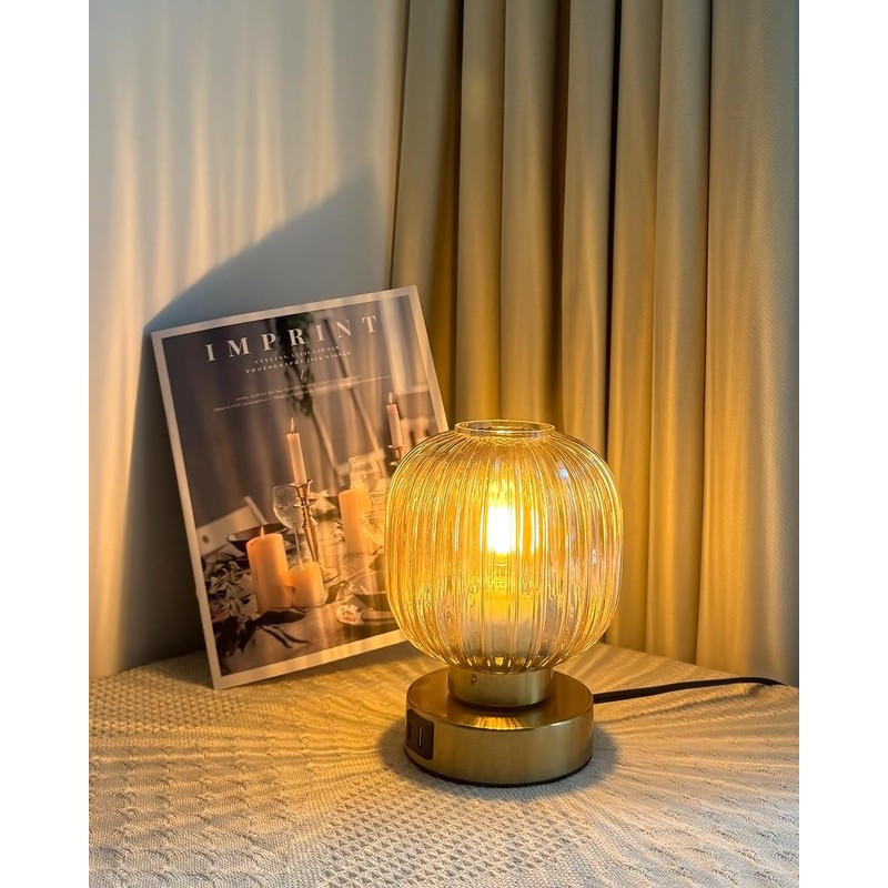 Elenhome Touch Control Small Table Lamp Set of 2, Elegant