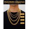 Gold Cuban Link Chain for Men, 5mm Miami Cuban Chain