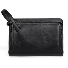 Ariscobull - Leather Clutch for Men - Wrist Bag - Men's wallets - Wrist Bag - 10.3x6.8INCH - Includes dustproof gift bag (Black)