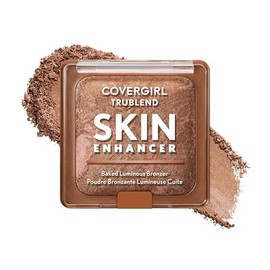 COVERGIRL TruBlend Skin Enhancer Baked Luminous Bronzer, with Hyaluronic Acid & White Rose Extract, Blends Seamlessly - 310 Toasted Butterscotch (Light Medium Bronze with Rose Gold Swirls)
