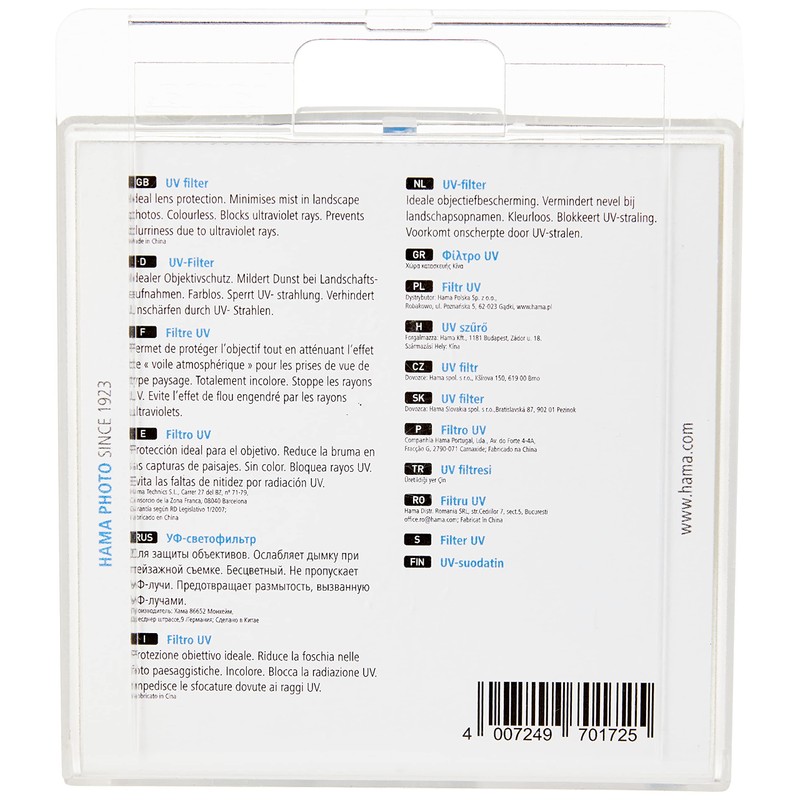 Hama 70172 Coated UV Filter 390 (0-Haze) 72mm