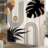 Xiaoterna Boho Sun Line Shower Curtain Retro Abstract Bathroom Curtain