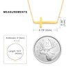 Horizontal Cross Necklace | Cute Tiny Sideways Cross Pendant (Yellow